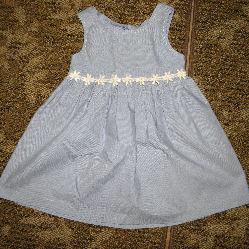 LA PRINCESS 2T BLUE DRESS WITH DAISIES